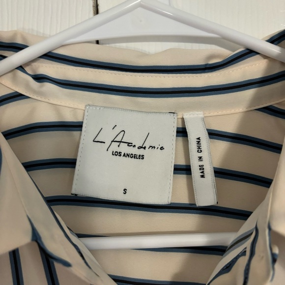 L'Academie Striped Button Down Sleeveless Shirt Dress - Picture 5 of 8